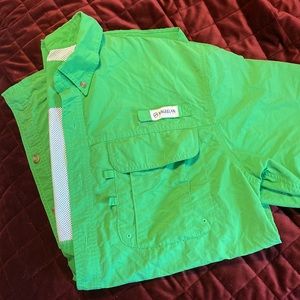Mens Magellan Outdoors Green Short Sleeve fishing Shirt size Large